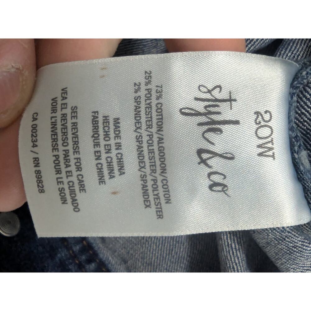 Style & Co. Denim Jean Jacket Womens 20W Adjustable Waist Pockets - Picture 8 of 8